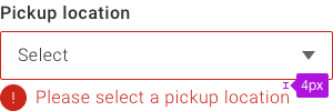 Error message text